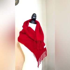 Scarf Wool pure Italian Classic Bright Accent Elegant Red Scarf 🎁 Gift